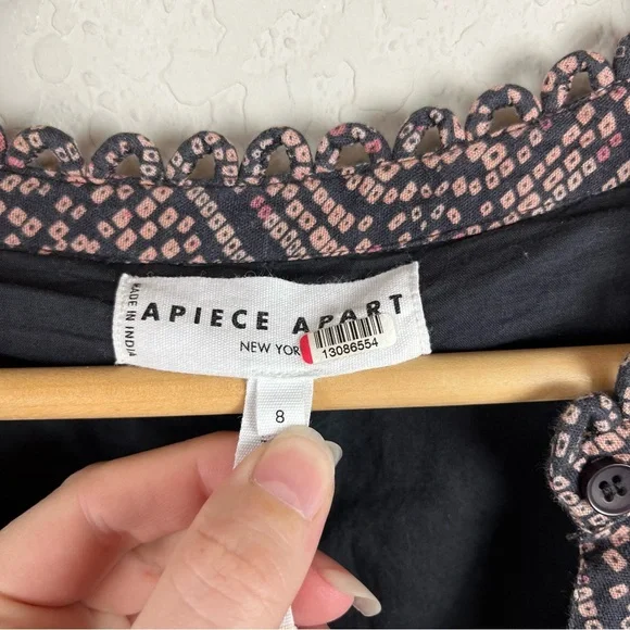 Apiece Apart Alta Maxi Dress Print Cotton Scalloped - Picture 9 of 11